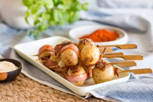 picnic bacon and potato skewers for summer